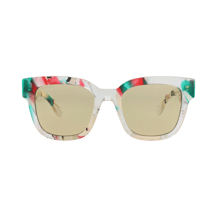 Gucci Square-Frame Recycled Acetate Sunglasses — Multi-Color