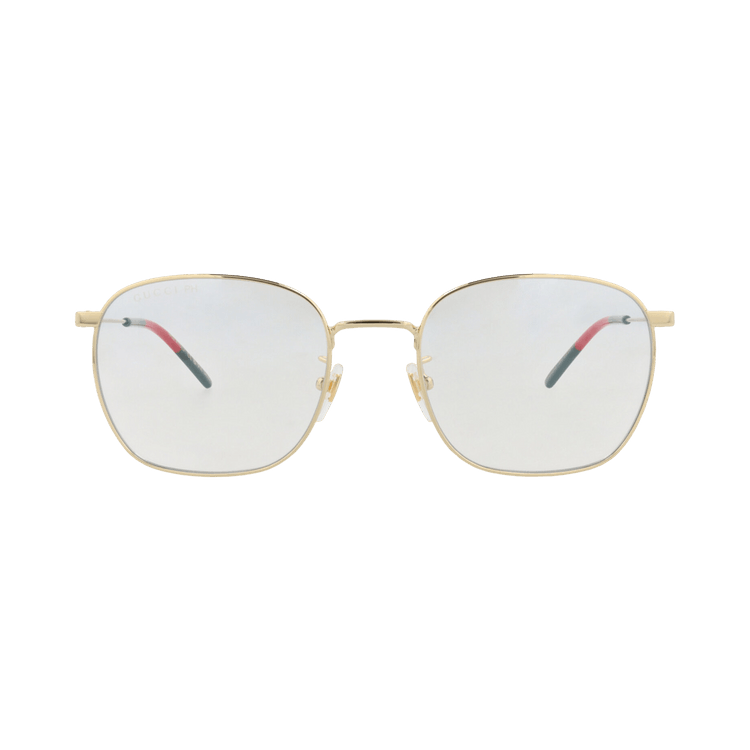 Gucci Square-Frame Metal Sunglasses — Gold