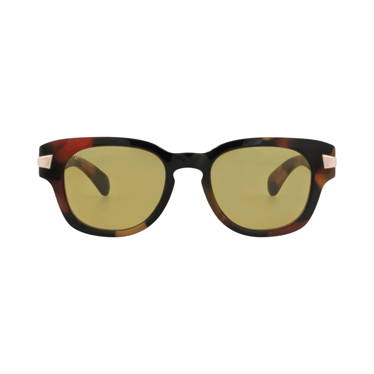 Gucci Round-Frame Recycled Acetate Sunglasses — Brown