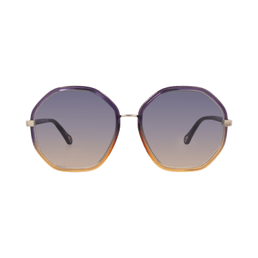 Chloé Round-Frame Bio Injection Sunglasses — Blue