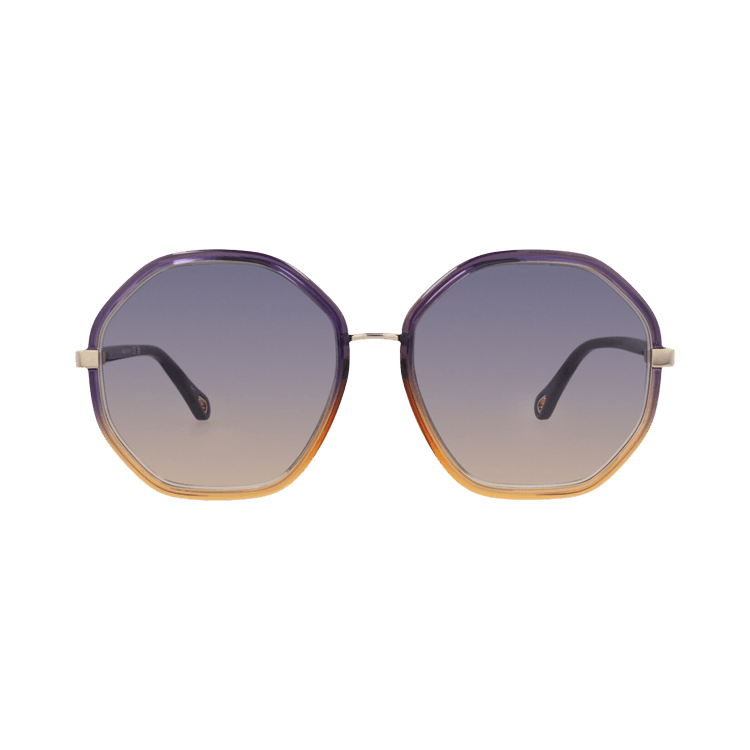 Chloé Round-Frame Bio Injection Sunglasses — Blue