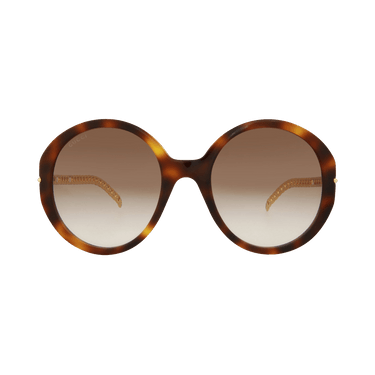 Gucci Round Acetate Frame Sunglasses — Brown