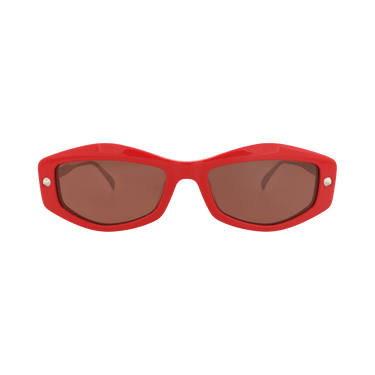 Alexander McQueen Square-Frame Recycled Acetate Sunglasses — Red