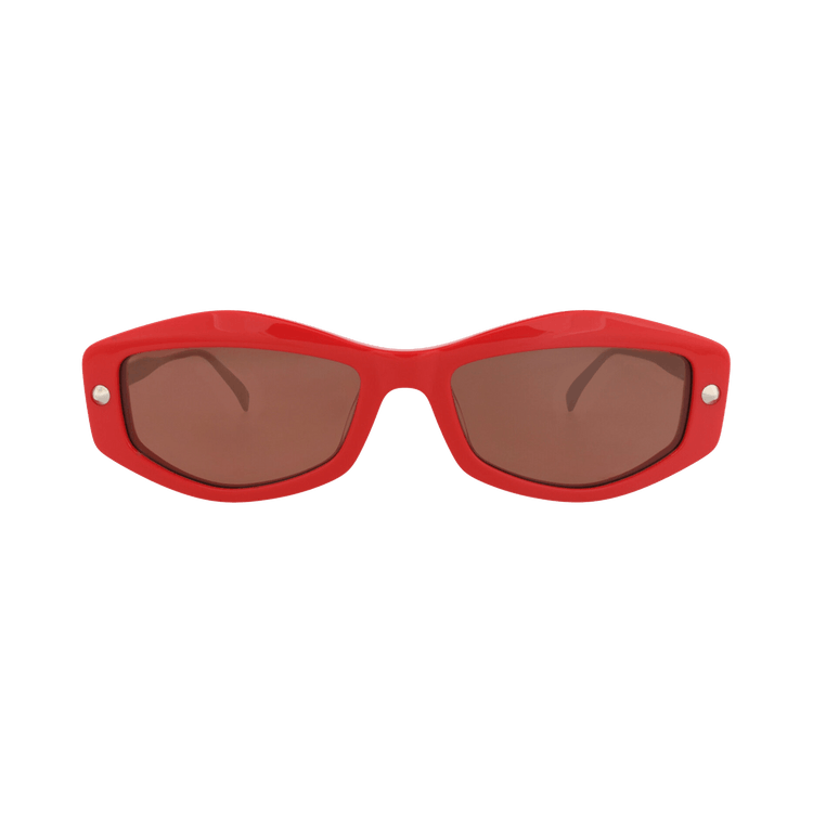 Alexander McQueen Square-Frame Recycled Acetate Sunglasses — Red