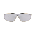 Saint Laurent Shield-Frame Metal Sunglasses — Silver