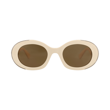Alexander McQueen Round-Frame Recycled Acetate Sunglasses — Cream