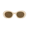 Alexander McQueen Round-Frame Recycled Acetate Sunglasses — Cream