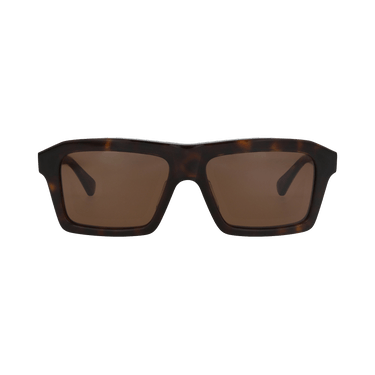 Bottega Veneta Square-Frame Recycled Acetate Sunglasses — Brown
