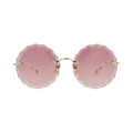 Chloé Round-Frame Metal Sunglasses — Gold