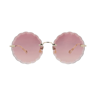 Chloé Round-Frame Metal Sunglasses — Gold