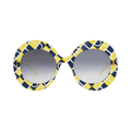 Gucci Round-Acetate Frame Sunglasses — Yellow
