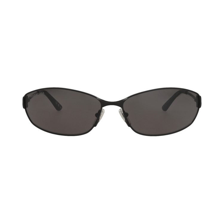 Balenciaga Square-Frame Metal Sunglasses — Black