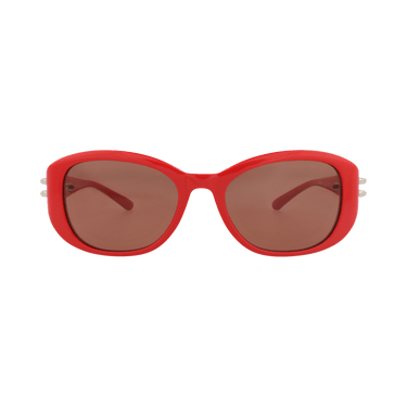 Alexander McQueen Round-Frame Recycled Acetate Sunglasses — Red