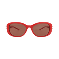 Alexander McQueen Round-Frame Recycled Acetate Sunglasses — Red