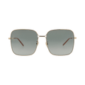 Gucci Square-Frame Metal Sunglasses — Gold