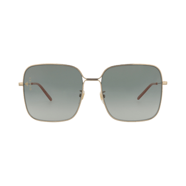 Gucci Square-Frame Metal Sunglasses — Gold