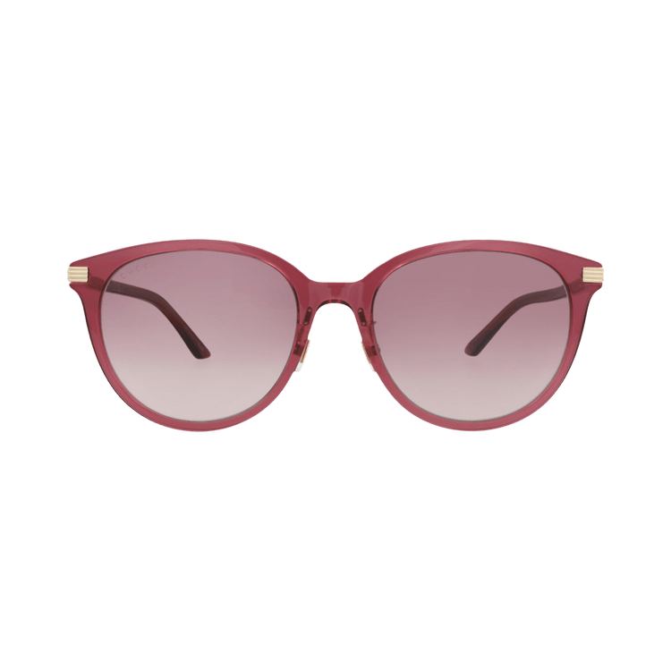 Gucci Round-Frame Recycled Acetate Sunglasses — Red