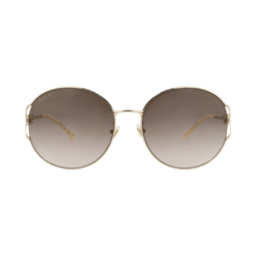 Gucci Round-Frame Metal Sunglasses — Gold