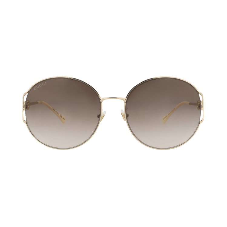 Gucci Round-Frame Metal Sunglasses — Gold