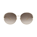 Gucci Round-Frame Metal Sunglasses — Gold