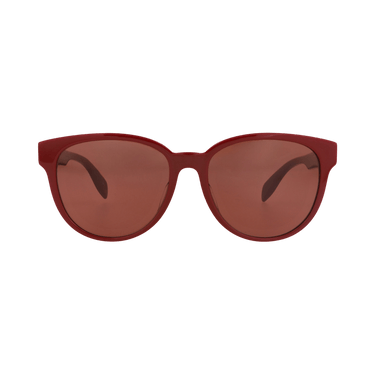 Alexander McQueen Round-Frame Acetate Sunglasses — Red