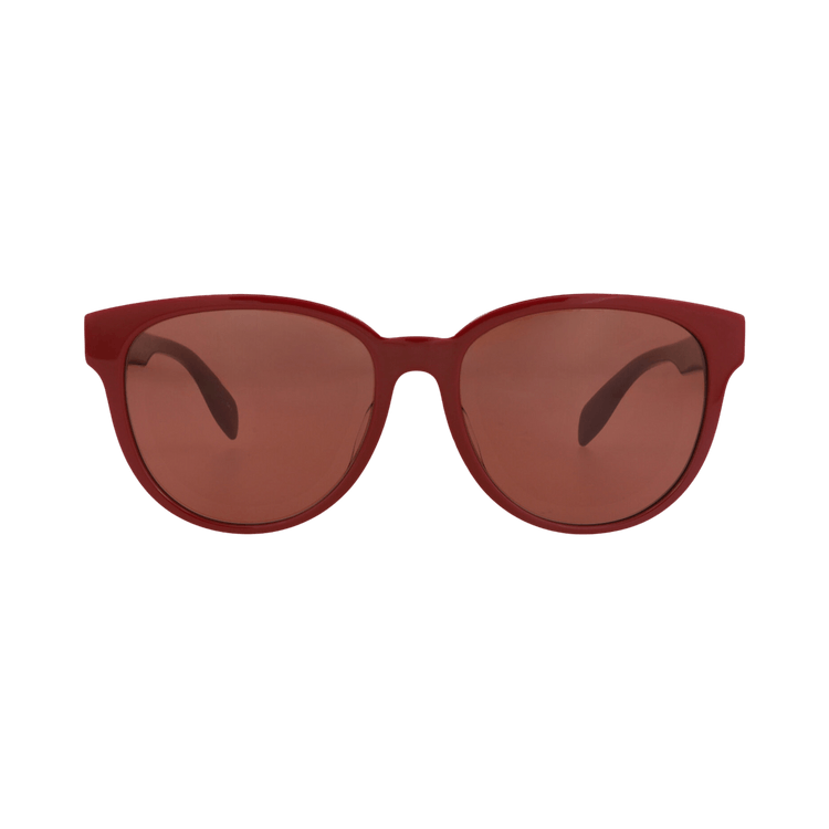 Alexander McQueen Round-Frame Acetate Sunglasses — Red