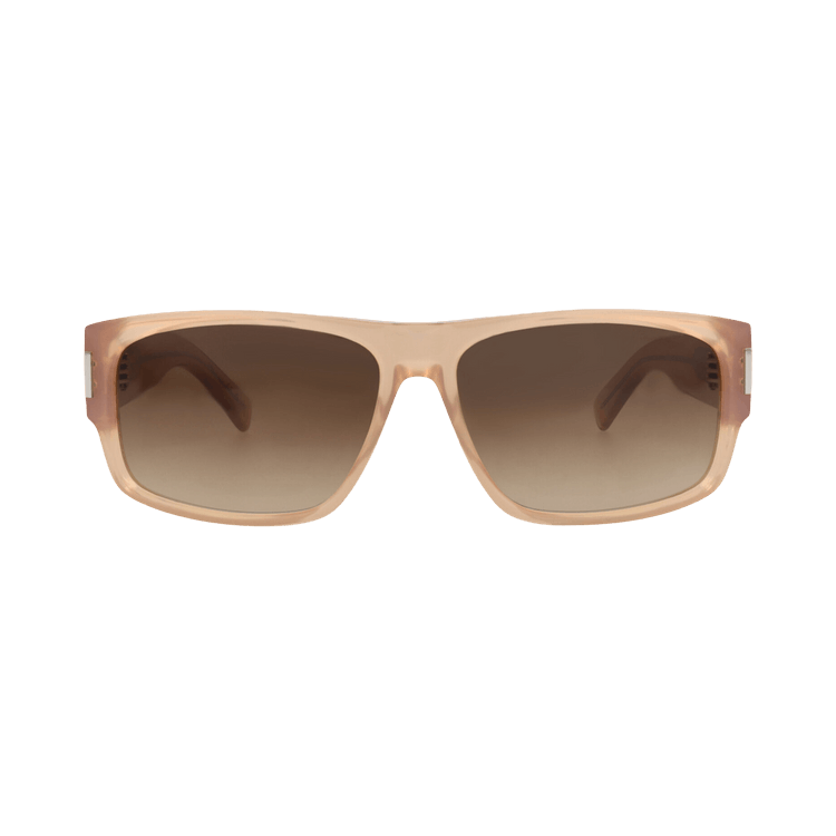Saint Laurent Square-Frame Recycled Acetate Sunglasses — Orange