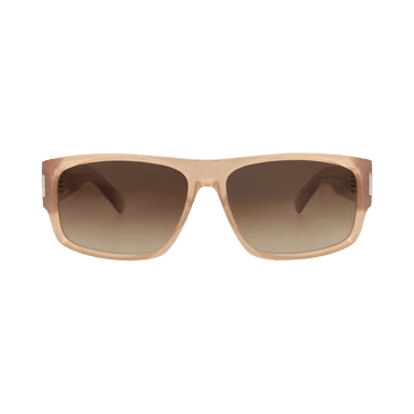 Saint Laurent Square-Frame Recycled Acetate Sunglasses — Orange