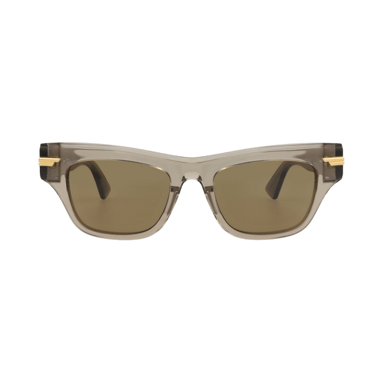 Bottega Veneta Square-Frame Recycled Acetate Sunglasses — Brown