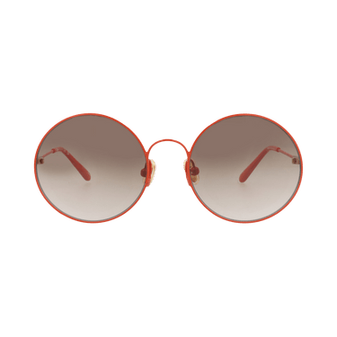 Chloé Round-Frame Metal Sunglasses — Orange