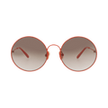 Chloé Round-Frame Metal Sunglasses — Orange