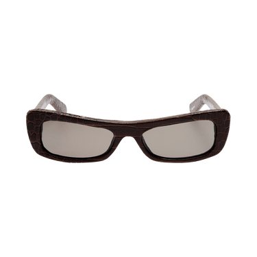 Linda Farrow x Jacquemus Capri Сroc-Effect Sunglasses — Brown