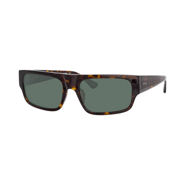 Linda Farrow x Dries Van Noten Rectangular Sunglasses — Brown