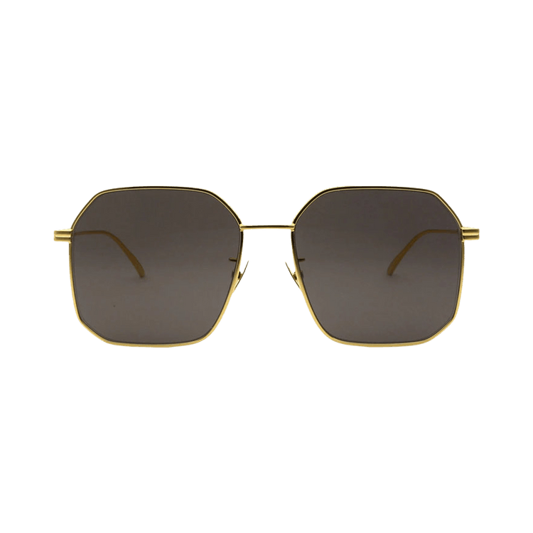 Bottega Veneta Square Sunglasses — Gold