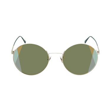 Bottega Veneta Round Sunglasses — Green