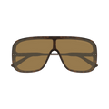 Bottega Veneta Shield Sunglasses — Brown