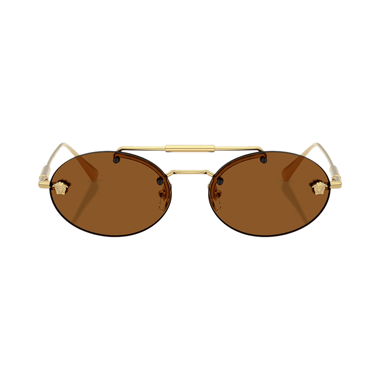 Versace Oval Sunglasses — Brown