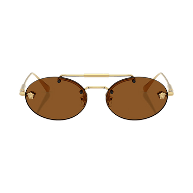 Versace Oval Sunglasses — Brown