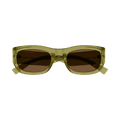 Saint Laurent Rectangle Sunglasses — Green