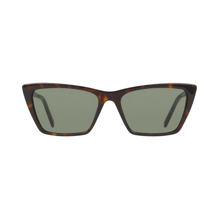 Saint Laurent Mica Thin Cat Eye Sunglasses — Grey