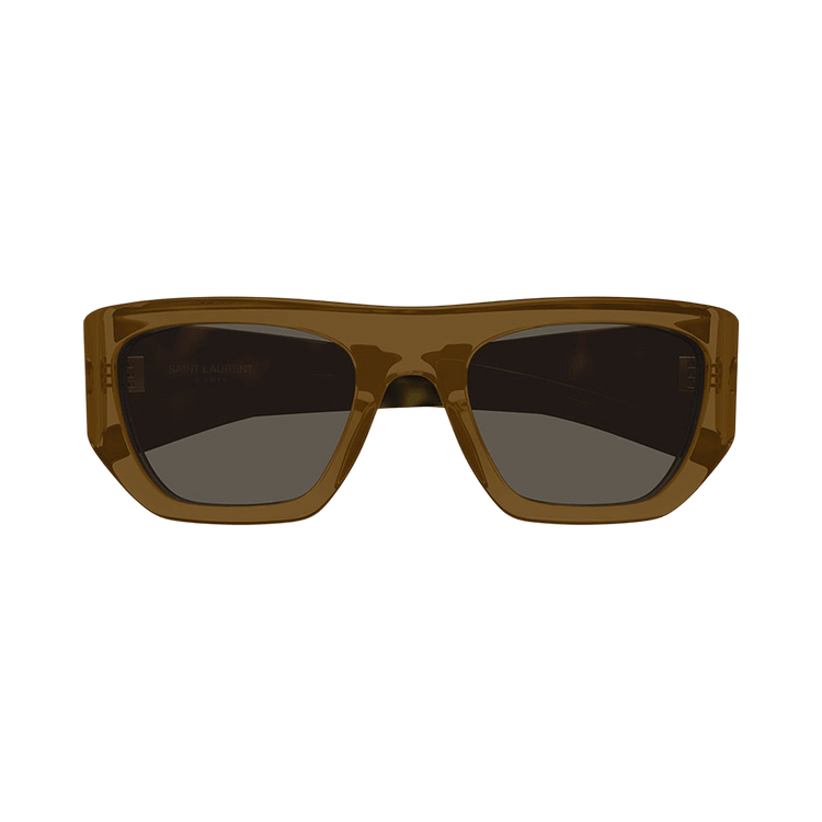 Saint Laurent Square Sunglasses — Brown