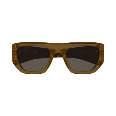 Saint Laurent Square Sunglasses — Brown