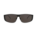 Saint Laurent Shield-Frame Metal Sunglasses — Black