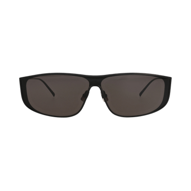 Saint Laurent Shield-Frame Metal Sunglasses — Black