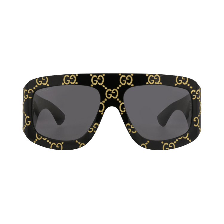 Gucci Shield-Frame Recycled Acetate Sunglasses — Black