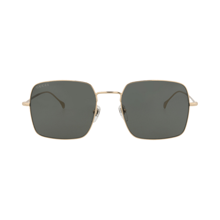 Gucci Square-Frame Metal Sunglasses — Gold