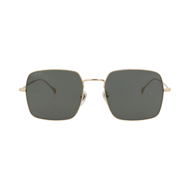 Gucci Square-Frame Metal Sunglasses — Gold