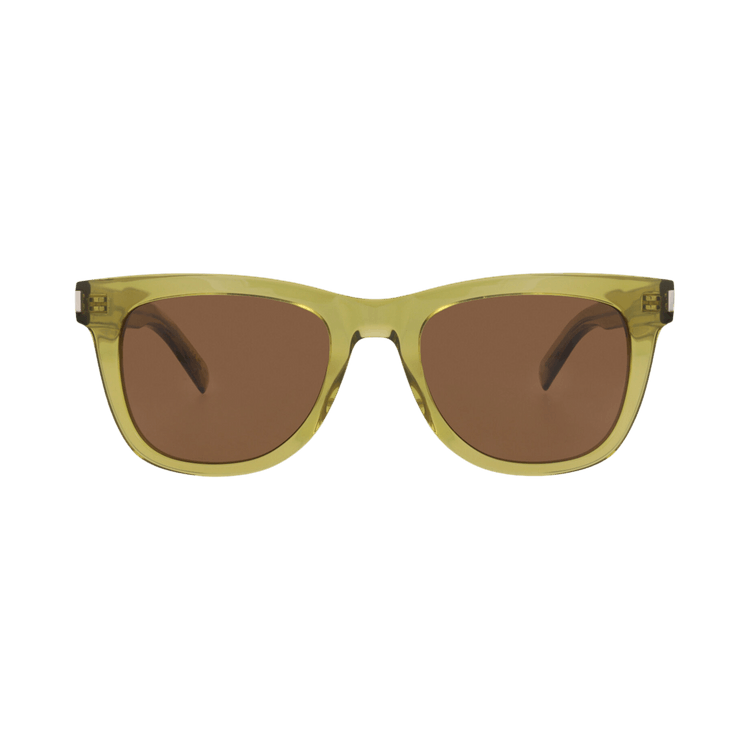 Saint Laurent Square-Frame Recycled Acetate Sunglasses — Green