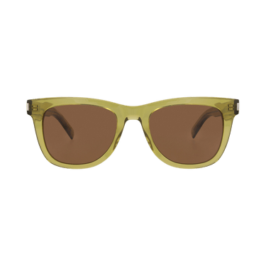 Saint Laurent Square-Frame Recycled Acetate Sunglasses — Green