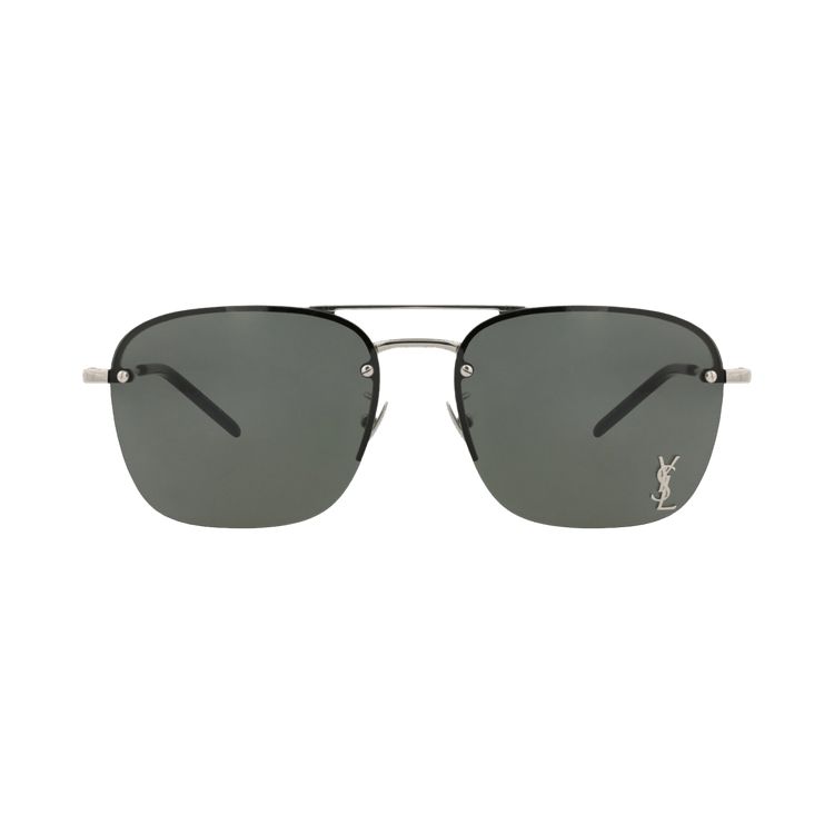 Saint Laurent Aviator-Frame Metal Sunglasses — Silver